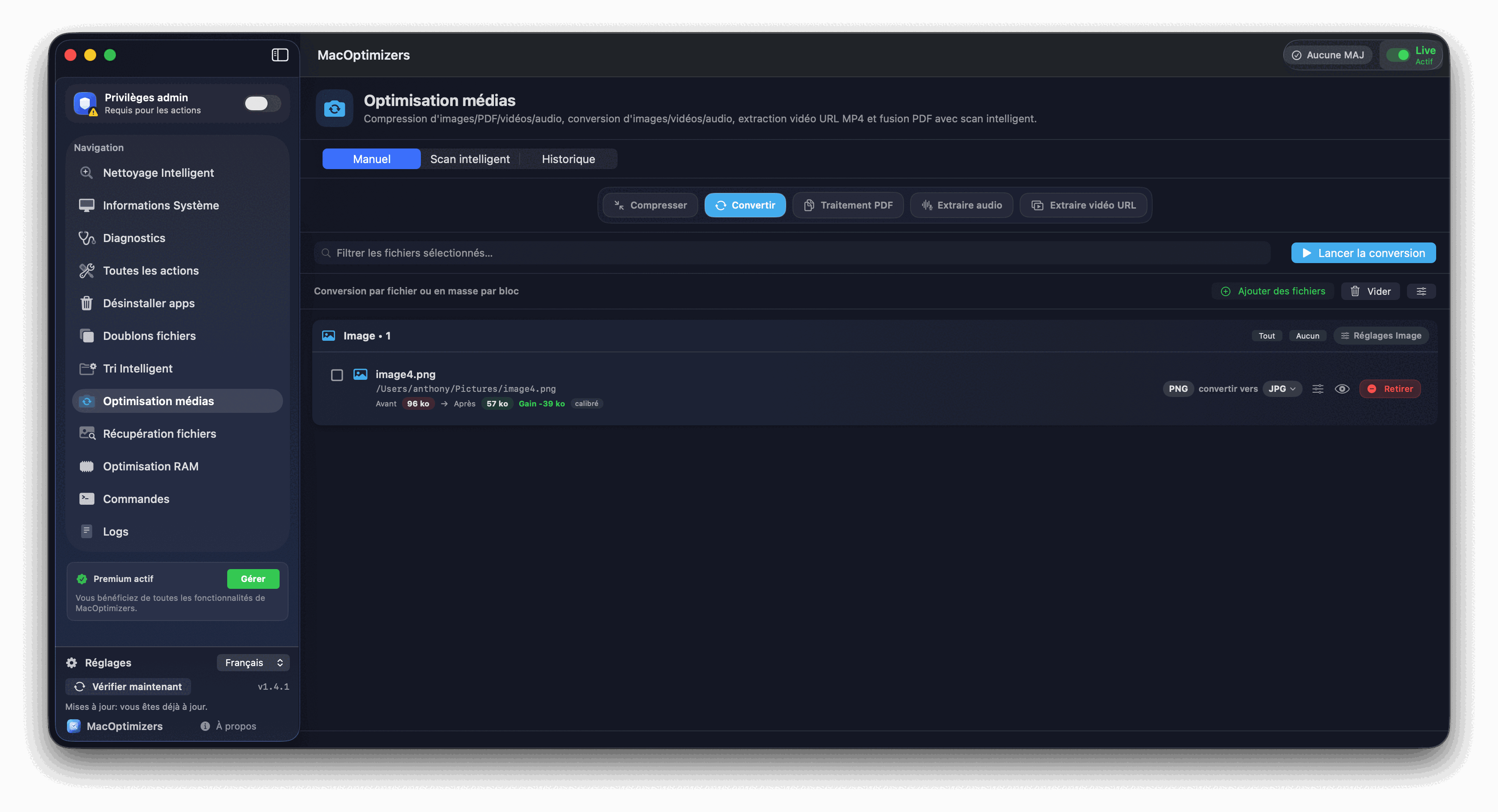 Optimisation Médias - conversion de formats multimédias