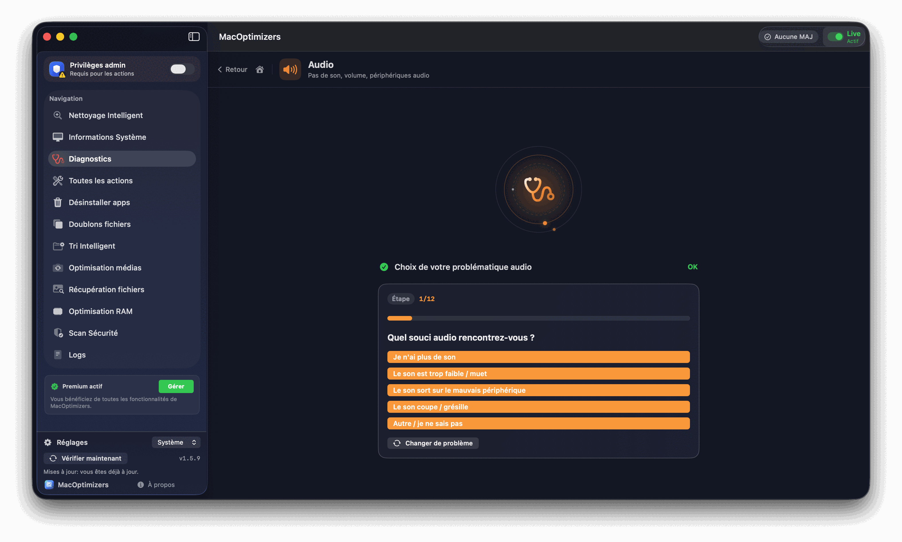 Capture Détails diagnostics