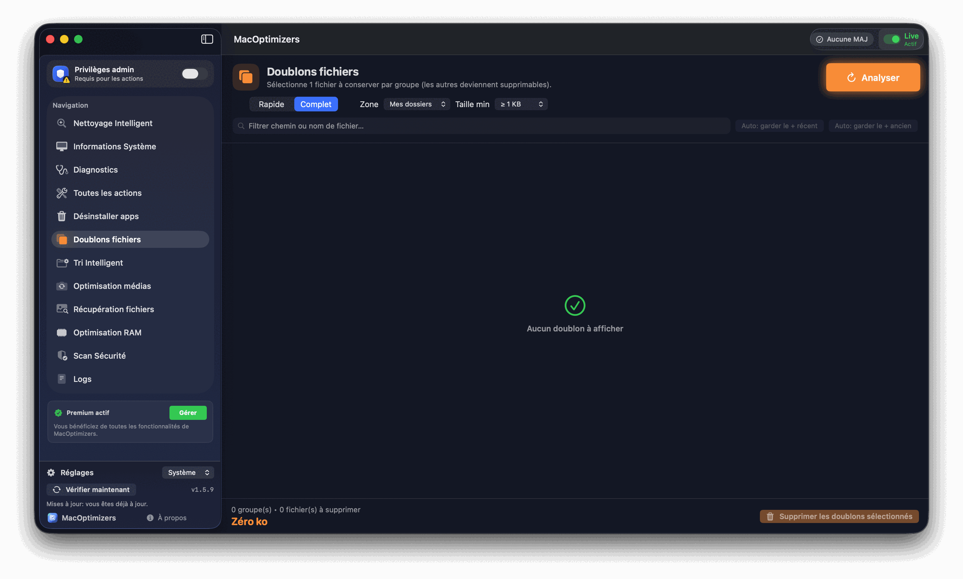 Capture Détection doublons fichiers