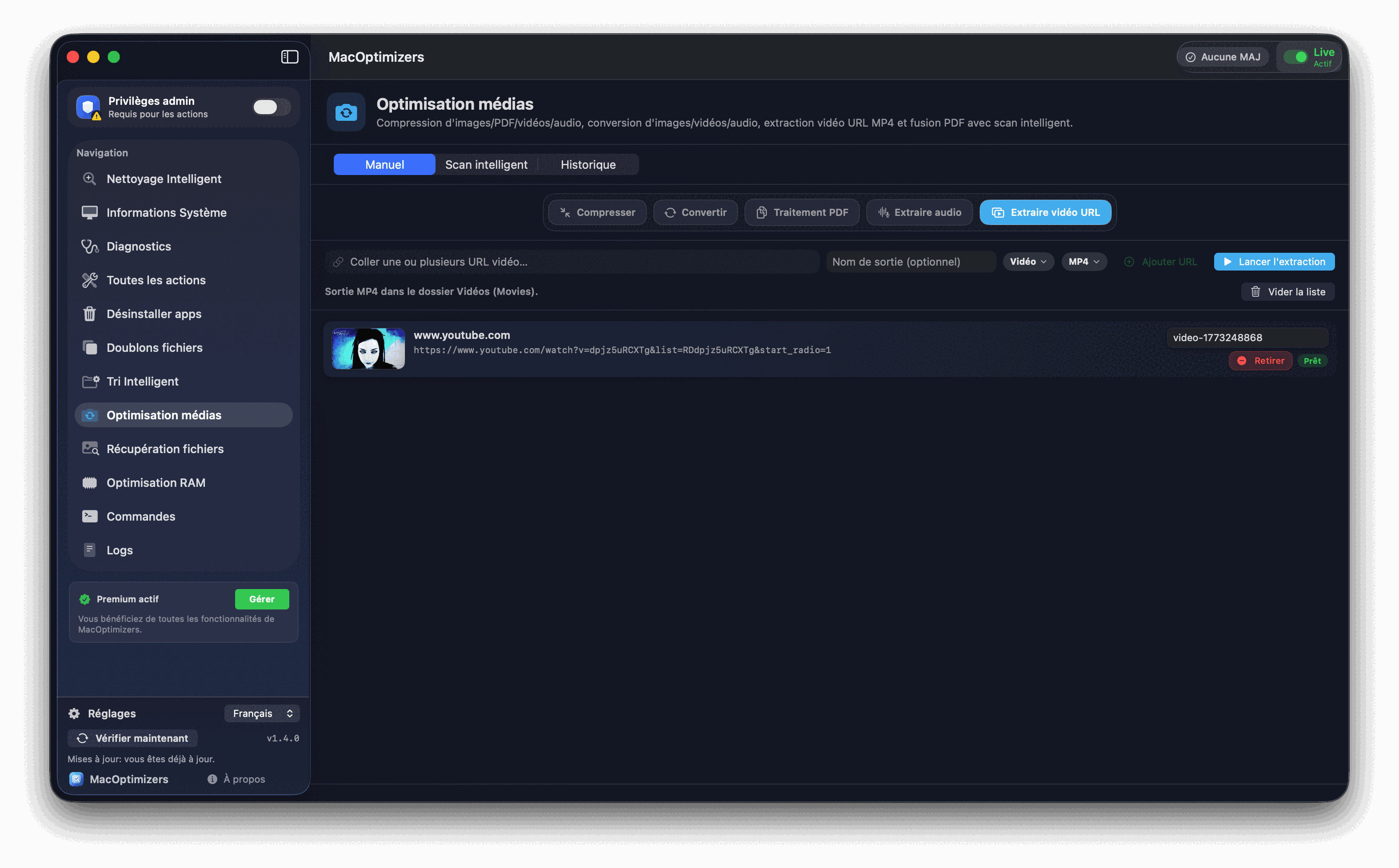 Capture Optimisation Médias extraction audio et vidéo