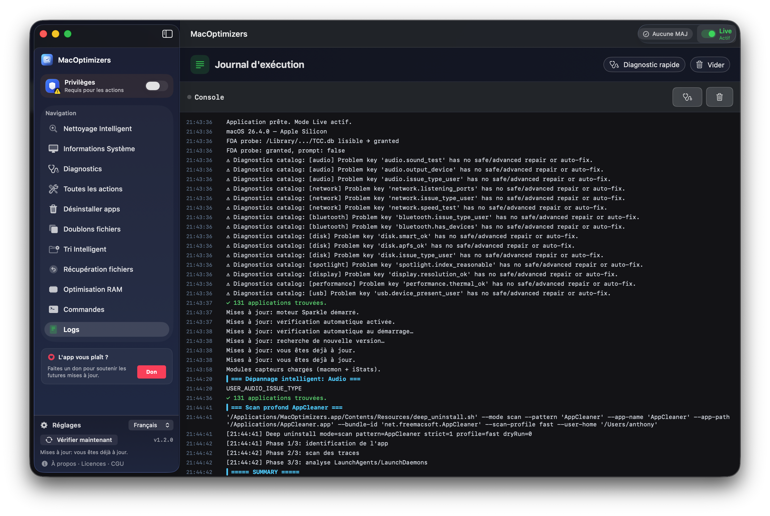 Capture Journal des logs