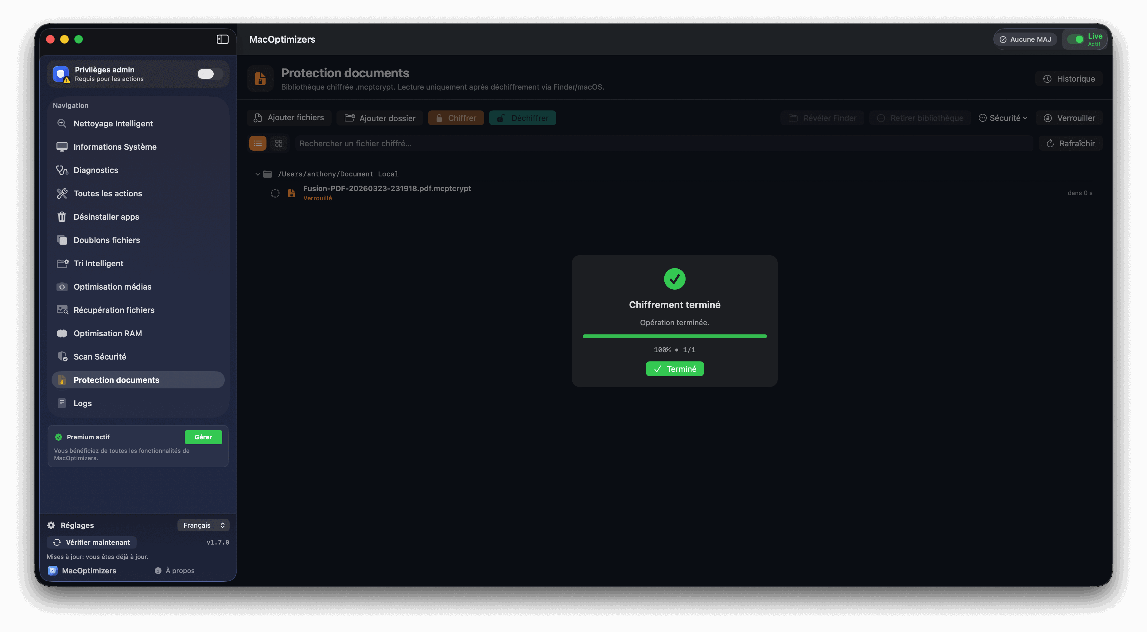 Protection documents - chiffrement et déchiffrement avec mot de passe